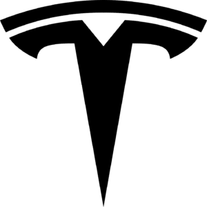 Tesla logo sort ikon