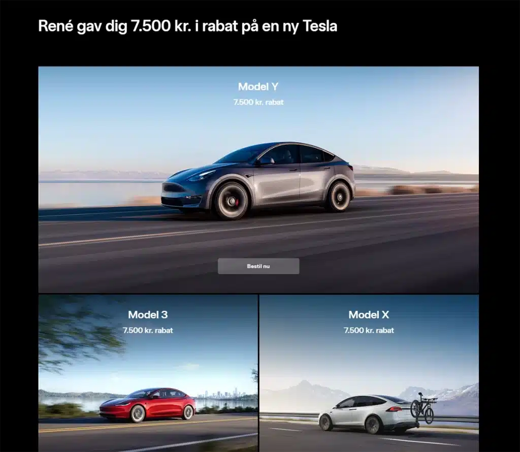 Tesla henvisnings spar 7500 på køb af model 3 Highland